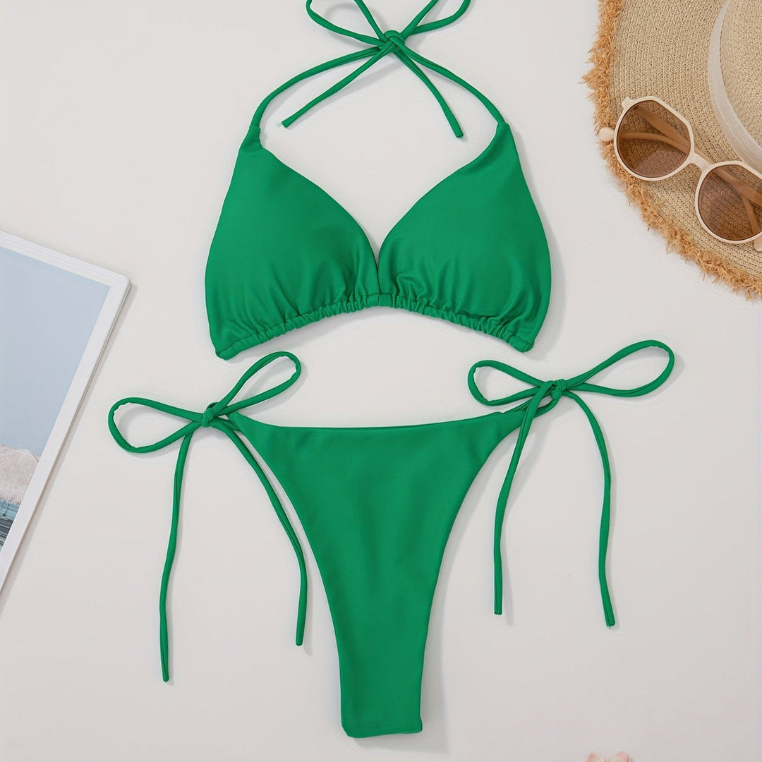 Halter Neck Bikini with V Brief