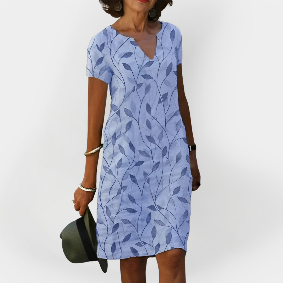 Summer Dress with Leaf Pattern
