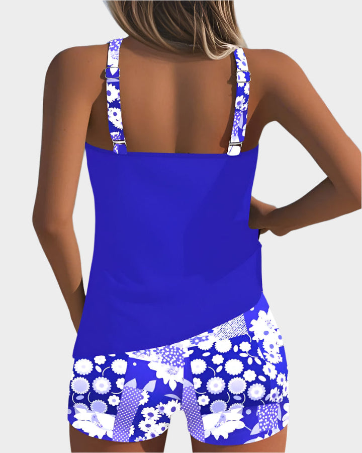 Comfortable Two-Piece Swimsuit with Floral Pattern