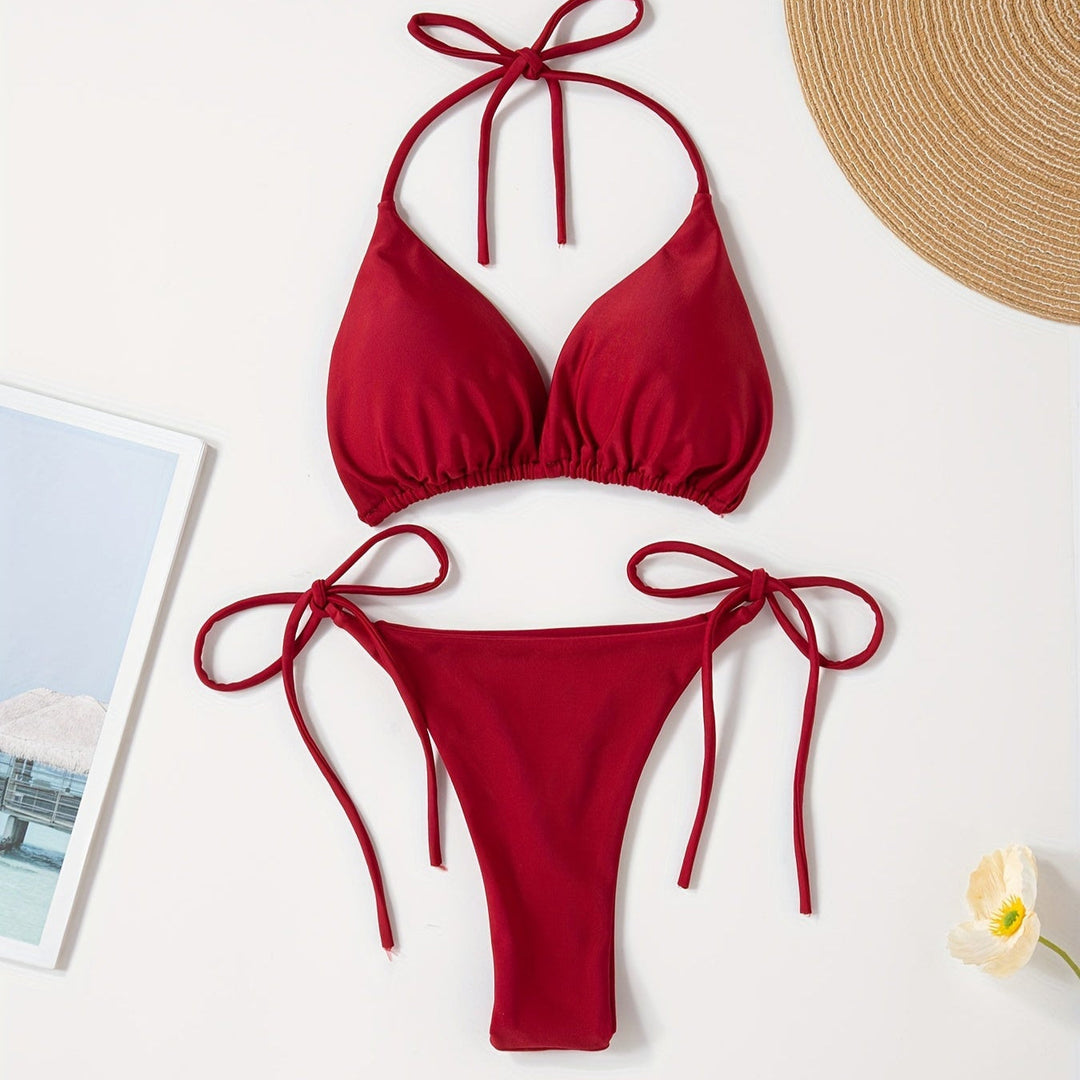 Halter Neck Bikini with V Brief