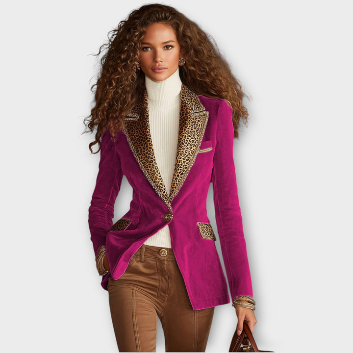 Velvet Tailored Blazer with Statement Trim