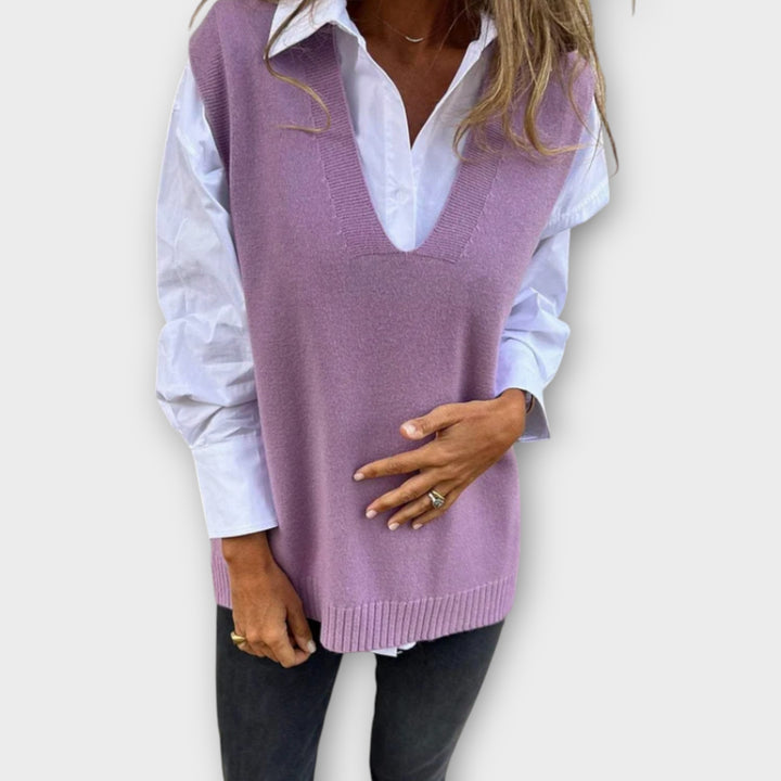 Effortless Chic V-Neck Knit Vest