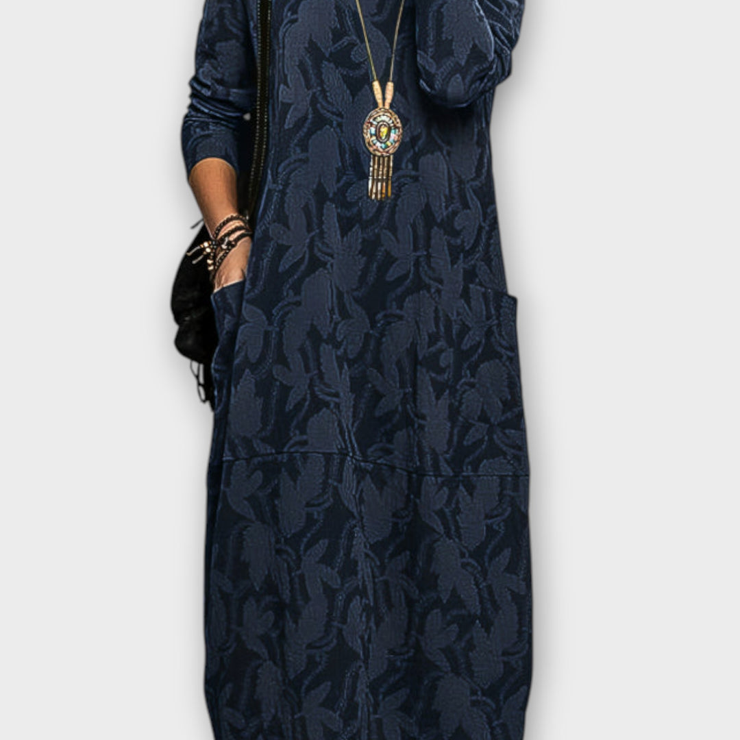 Relaxed Fit Textured Midi Dress