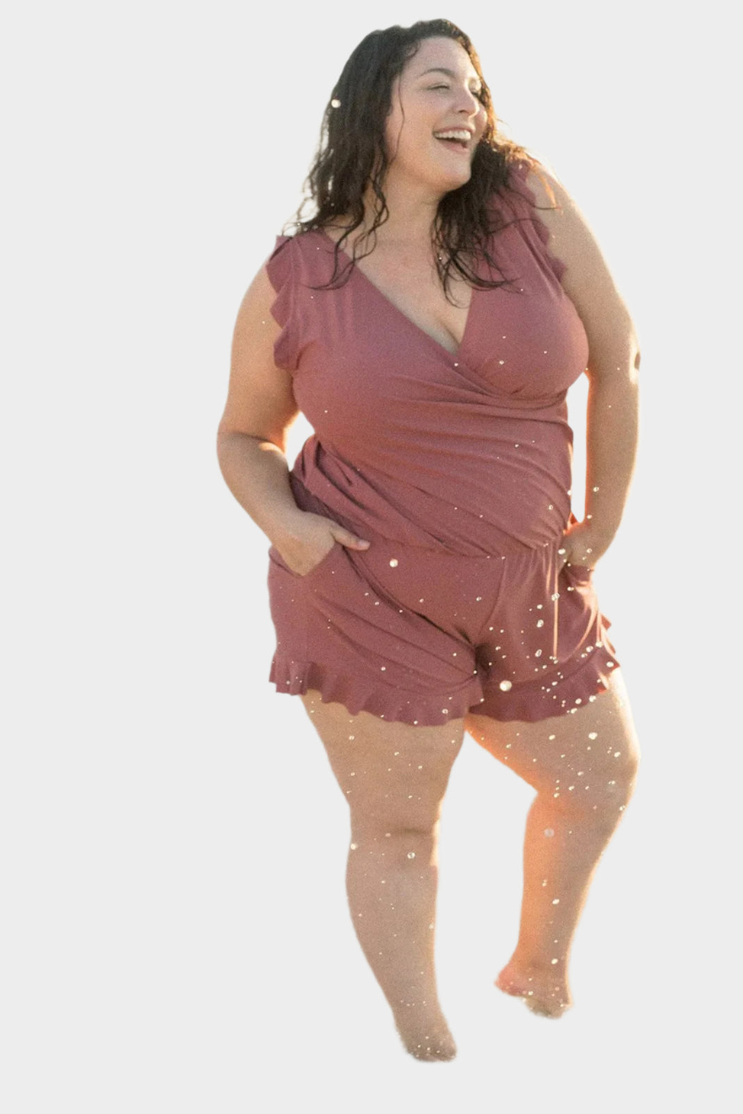 Swimsuit with Ruffles and Bust Support