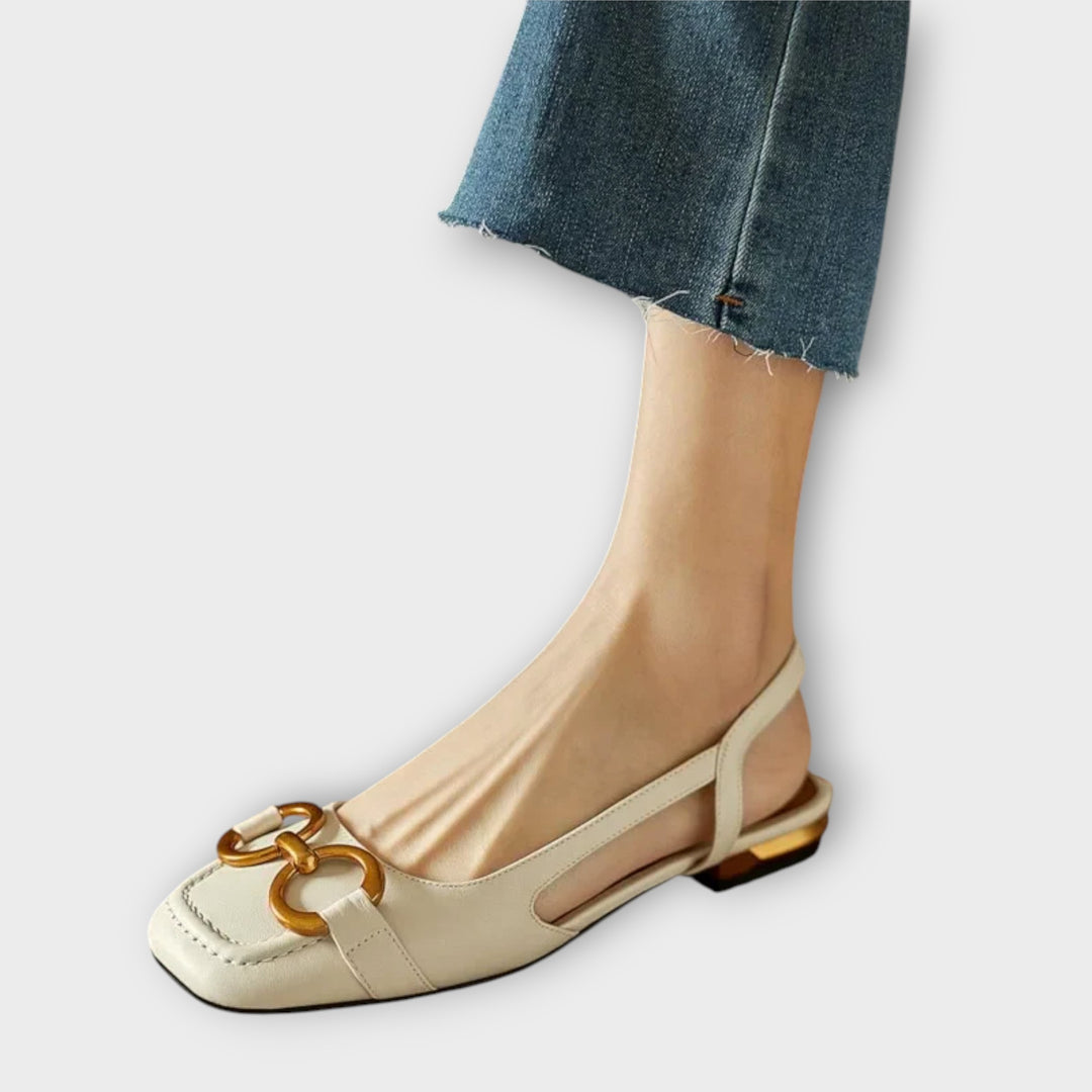 Elegant Slingback Flats with Chic Buckle Detail