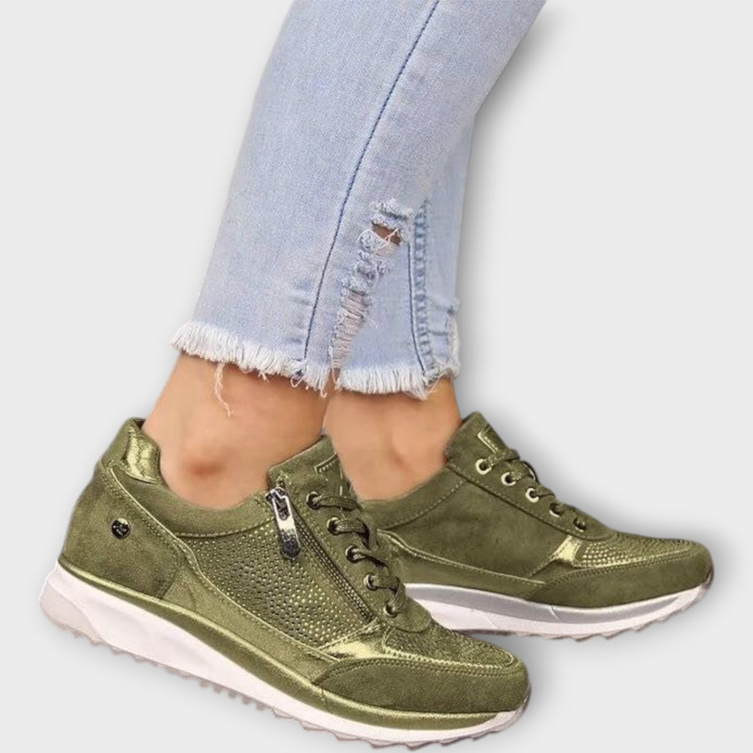 Sporty Chic Lace-Up Sneakers