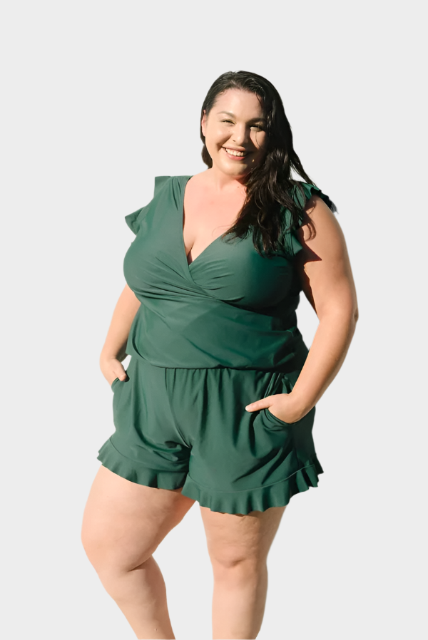 Swimsuit with Ruffles and Bust Support