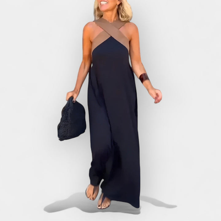 Airy Dress with Wrap V-Neck