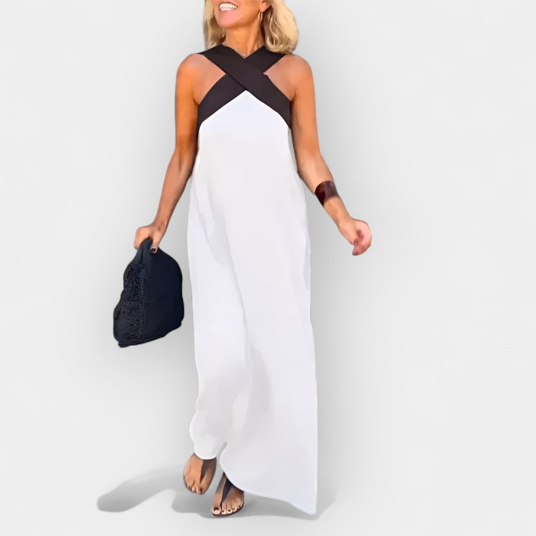 Airy Dress with Wrap V-Neck
